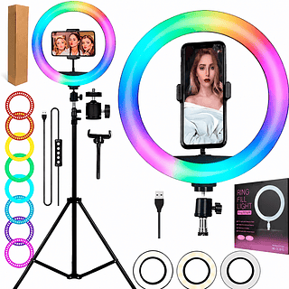 Ring Light Rgb Colorida 12 Polegadas + Tripé 2.10m