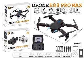 Drone E88 4k Prof câmera angular hd, wi-fi, fpv, alt hold, dobrável, rc quadrotor, helicóp,livre, brinquedos p crianças Com 2bateria