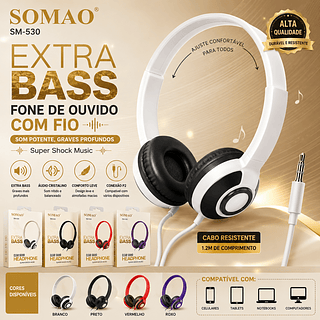 Fone De Ouvido Headphone Com Fio