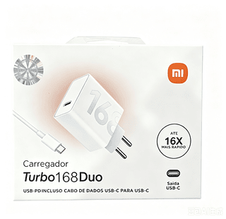 Carregador super turbo power saída C pra tipo-c Xiao mi ，iphone 15 ，168W