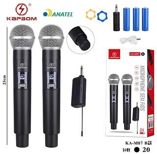 Kit 2 Microfones Sem Fio Recarregavel Com Longo Alcance