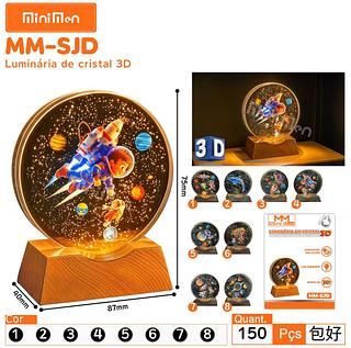 Luz Noturna LED , 3D De Cristal De Desenho Animado , Lâmpada De Escultura A Laser USB Para Decoração De Mesa De Presente