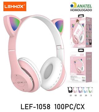Fone De Ouvido Gatinho Led Colorido Rgb Bluetooth E Radio Fm