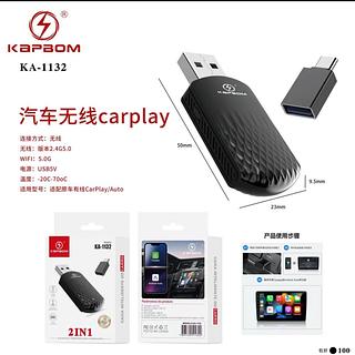 Wireless Carplay Android Auto Adapter 2 in 1 Mini Box CarPlay AI Box BT WiFi for Wired CarPlay