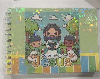 Livro de colorir personalizado com papel com desenhos ENVIAR O NOME JESUS