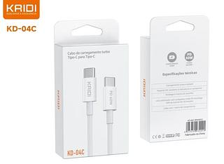 Cabo de dados e carregamento turbo KAIDI Tipo-C para Tipo C (2m)