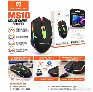 ￼MOUSE GAMING 2.4G+BT H'MASTON REGARREGÁVEL MS10