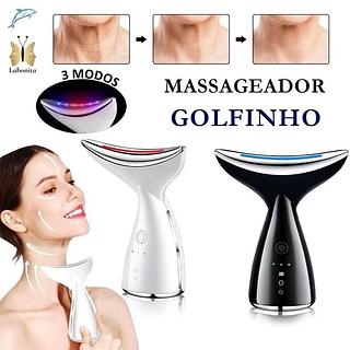 Massageador De Pescoço e Rosto LED Vibração Fototerapia Para Rejuvenescer Firmeza Anti-Rugas