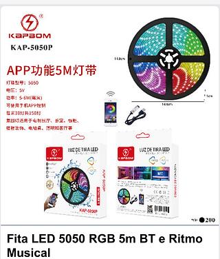 Fita Led Rgb 5m Usb App Controle No Celular Bluetooth Led