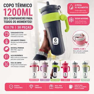 Nova 2025 de alto valor grande capacidade aço inoxidável 316 com alça 1200ml com marca stanley（caxia36pc✖️35=1260reais）