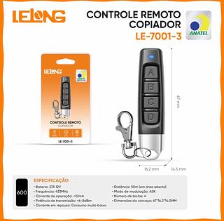 Controle Remoto Universal Portão Eletronico 433 MHz Com 4 Botões Modelo Bastão