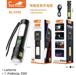 Lanterna Tática Com longo Led E Zoom Recarregável Usb Light De Mao