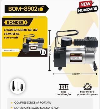 Compressor De Ar Mini A Bateria Portátil Bm-ax101