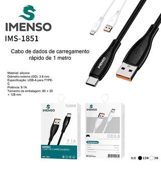 IMENSO Cabo de dados rapido de 1 metro USB para TYPE C 9.1A