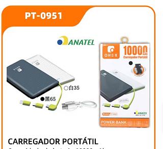 CARRECADOR PORTATIL 10000MAH com type-c