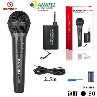 Microfone Sem Fio Profissional Preto Lelong Alcance 30m-ka-m86