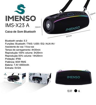 ￼Caixa de Som Portatil À prova d'água Imenso X23 60w IPX6
