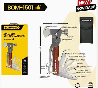 Martelo Tático Camping Canivete 16 Ferramentas faca