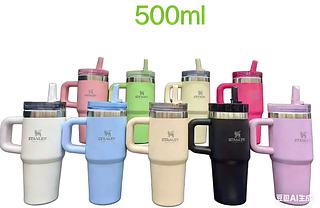 Copo térmico inox 500ml com tampa e canudo personalizado