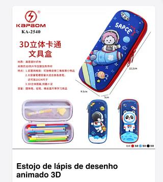 ￼Estojo 3D Infantil Escolar Menino Capa Dura Organizador