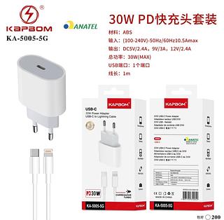 carrecador tipo c para iphone kapbom 30W