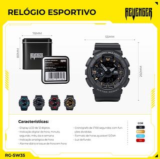 Relogio Masculino Esportivo Militar Digital Led Prova D'água com caxia—KNUP
