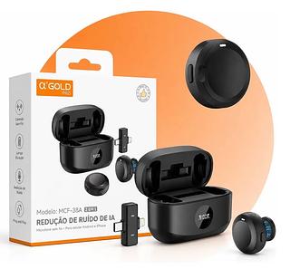 Microfone de Lapela Sem Fio 2 in 1 Type C e Lightning REDUCÃO DE RUÍDO DE IA Microfone duplo MCF-38A