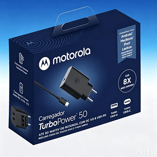 fonte pesado carrecador motorola saida tyoe-c cabo type-c turbo 50w top