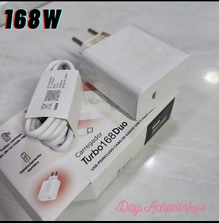 Carregador super turbo power saída C pra tipo-c Xiao mi ，iphone 15 ，168W