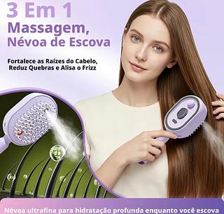 Escova De Cabelo Com Spray Eletrica Portatil Antiqueda