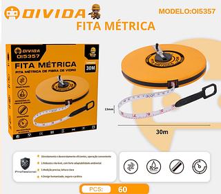 TRENA FITA MÉTRICA 30 METROS FIBRA DE VIDRO PROFISSIONAL PARA MEDIÇÃO