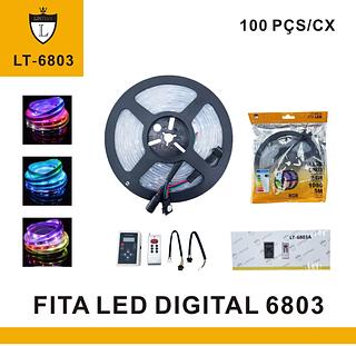 Fita Led Digital 6803 Rgb C/ Controle 133 Efeitos Ip67 com fonte 12v2A