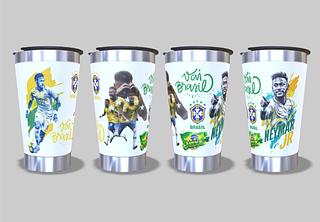 Copo temica 473ml Envio apenas estampa e Neymar Brasil