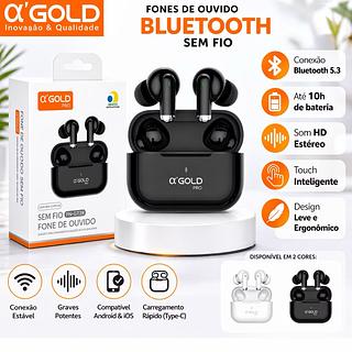 ￼Fone de Ouvido Bluetooth Longa duração—AGOLD