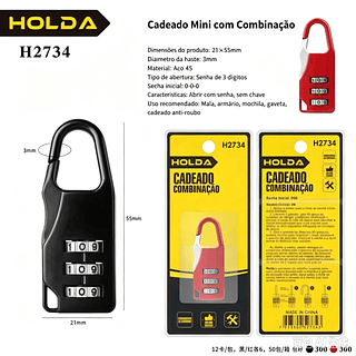 Cadeado de Segurança com Senha Personalizado
