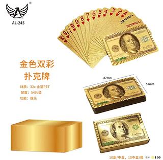 Baralho Dollar Poker Cartas Jogos P'agua - Jogo Cor:Dourado