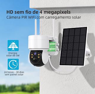 ￼Câmera de Segurança 4G Solar com Cartão SIM Visão Noturna Detecção de Movimento