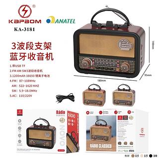 Rádio Portatil Retro Vintage A Pilha E Tomada Am Fm Usb Sd