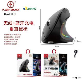 Mouse vertical sem fio 2.4G recarregável ergonômico vertical mouse 3 níveis de DPI ajustáveis RGB