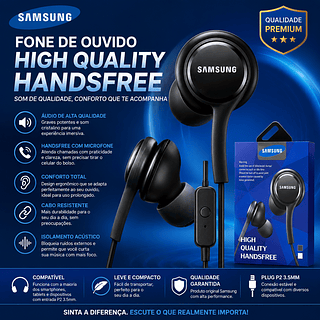 FONE SASUNG COM FIO S8 qualidade bom