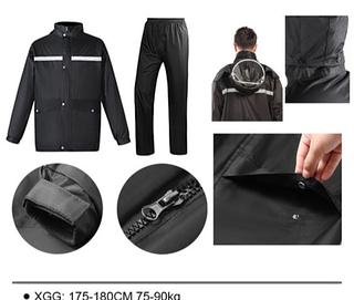 Capa De Chuva Impermeável Para Motociclista Com Capuz E Viseira Completo，XGG：175-180CM，75-90KG
