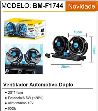 ￼Ventilador Automotivo Duplo 12v Ajustável 2 Velocidade Carro