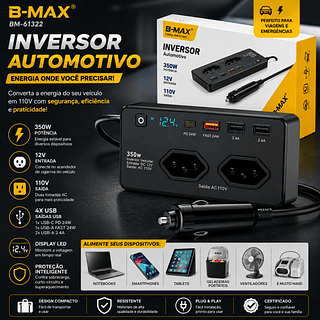350W Isqueiro Do Carro Plug Conversor De Tensão 2 USB 2 Tipo-C Porta Veículos Carregamento Rápido Portátil Energia—110V