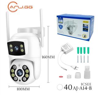 ￼Cameras de Segurança WiFi Dupla Lente Áudio Bidirecional com Detecção de Movimento—iCSee