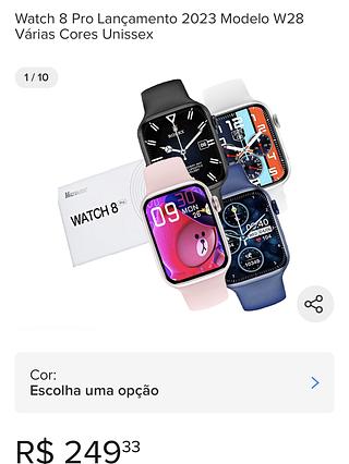 Smartwatch W28pro Série 8 Lançamento 2023 Faz Recebe Ligação
