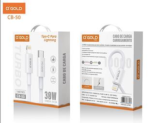 Cabo PD30W carrega rapido type-c for Lightning cable bom 9v3a