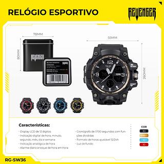 Relogio Masculino Esportivo Militar Digital Led Prova D'água com caxia —KNUP