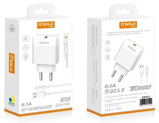 Carregador Completo TurboRápido 30w QC4.0 para v8—ADOLD