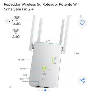 Repetidor Wireless 5g Roteador Potente Wifi 5ghz Sem Fio 2.4ghz
