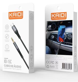 Cabo Auxiliar Kaidi Kd-15c Type-c/p2 Preto